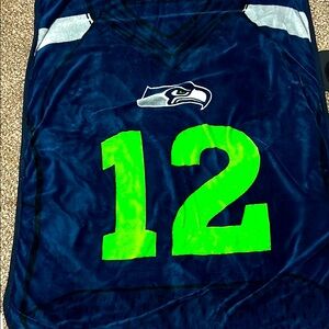 Seattle Seahawks Blue and Green Blanket 48 x 60